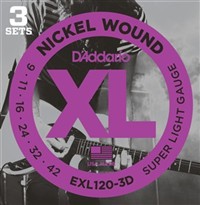 ダダリオ D'Addario エレキギター弦 Nickel EXL120-3D 3パック Super Light [.009-.042] 国内正規品
