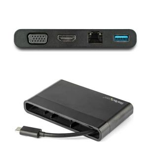 スターテック スターテック DKT30CHVCM USB Type-C接続マルチアダプタMac&Win HDMI VGA対応 Chrome対応 4K USB-A/GbEポート
