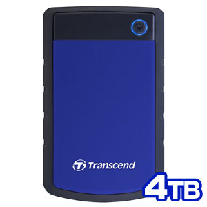 トランセンド Transcend トランセンド TS4TSJ25H3B 外付け ポータブルHDD 4TB 耐衝撃 USB3.1 Gen 1 ネイビーブルー ハードディスク