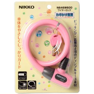 ニッコー NIKKO ニッコー N646W-600P ワイヤー錠 ピンク