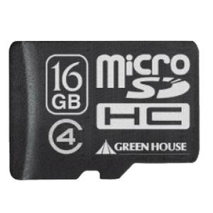 グリーンハウス GreenHouse グリーンハウス GH-SDMRHC16G4 microSDHCカード アダプタ付属 16GB クラス4