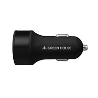 グリーンハウス GreenHouse USBシガーソケット充電アダプタ 2ポート 4.2A GH-CCU2A-BK(ブラック)