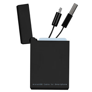 グリーンハウス GreenHouse USB充電/データ転送ケーブル(microB収納式)ブラック GH-UCRMBR-BK