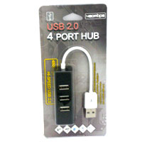 コンセント型 USBハブ 4ポート(ブラック) PC ノートパソコン パスパワー HUB