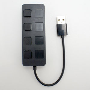 輸入特価アウトレット USBハブ 4ポート ミニキースイッチ付き ブラック