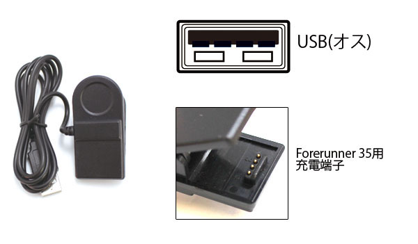  輸入特価アウトレット ガーミン Garmin Forerunner 35用 USB充電ケーブル