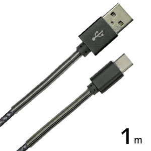 輸入特価アウトレット USB3.1 typeC - USB2.0オス 1m メッシュブラック