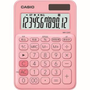 カシオ CASIO カシオ MW-C20C-PK-N カラフル電卓 ミニジャストタイプ 12桁