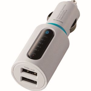 エレコム ELECOM エレコム LAT-FMBT04WH FMトランスミッター Bluetooth USB2ポート付 3.4A おまかせ充電 4チャンネル ホワイト