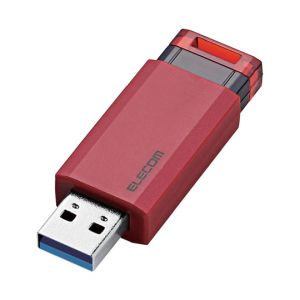 ELECOM エレコム エレコム MF-PKU3128GRD USBメモリー USB3.1 Gen1 対応 ノック式 オートリターン機能付 128GB レッド