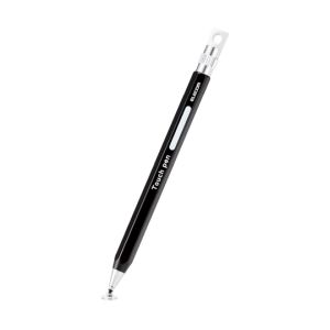 ELECOM エレコム エレコム P-TPENDEBK スマートフォン タブレット用タッチペン 六角鉛筆型 ストラップホール付き ディスクタイプ ペン先交換可能 ブラック