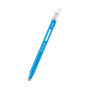 ELECOM エレコム エレコム P-TPENSEBU スマートフォン タブレット用タッチペン 六角鉛筆型 ストラップホール付き 導電繊維タイプ ペン先交換可能 ブルー