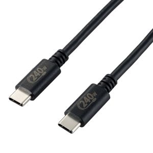 エレコム ELECOM エレコム U2C-CCPE10NBK USB2.0ケーブル C-Cタイプ 認証品 USB Power Delivery対応 240W 1.0m ブラック