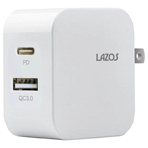 ラソス Lazos ラソス L-AC-CA AC充電器 USB-A + Type-C ポート Lazos