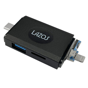 Lazos Lazos L-MCR-L マルチカードリーダー Lightning Type-C USBプラグ