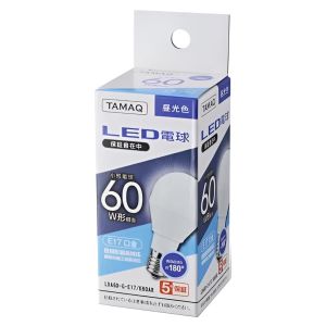 NVCライティングジャパン NVCライティングジャパン TamaQ LED電球 昼光色 60W形相当 LDA6D-G-E17 K60AR