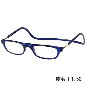 オーケー光学 OHKEI オーケー光学 クリック リーダー ブルー 度数+1.50 老眼鏡 CliC Readers