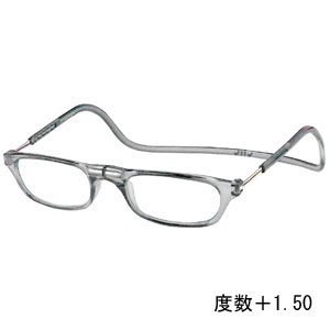オーケー光学 OHKEI オーケー光学 クリック リーダー クリアグレイ 度数+1.50 老眼鏡 CliC Readers