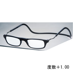 オーケー光学 OHKEI オーケー光学 クリック エクスパンダブル Lサイズ ブラック 度数+1.00 老眼鏡 CliC Expandable