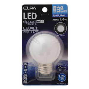 朝日電器 エルパ ELPA エルパ LDG1N-G-G270 LED装飾電球 ミニボール球形 E26 G50 昼白色 ELPA 朝日電器