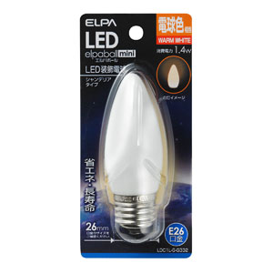 朝日電器 エルパ ELPA エルパ LDC1L-G-G332 LED装飾電球 シャンデリア球形 E26 電球色 ELPA 朝日電器