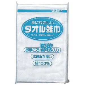 山崎産業 コンドル CONDOR コンドル タオル雑巾白5枚 山崎産業