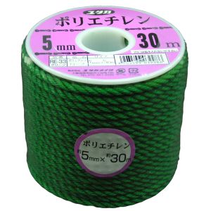 ユタカメイク Yutaka ユタカメイク RE-33 ロープ PEカラーロープボビン巻 5mm×30m グリーン