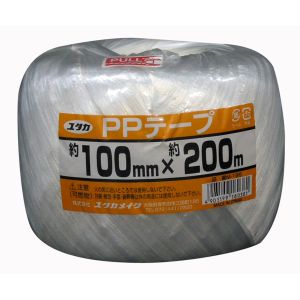 ユタカメイク Yutaka PPテープ 玉巻 ホワイト 約100mm巾×200M M-195