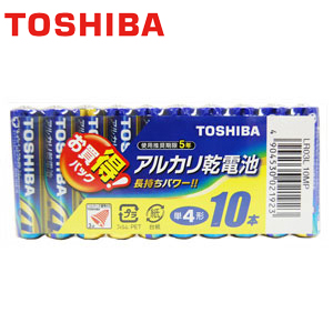 東芝 TOSHIBA 東芝 LR03L 10MP アルカリ乾電池 単4形 10本パック