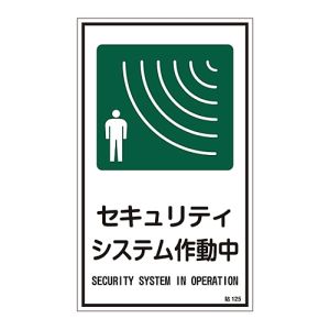 日本緑十字社 日本緑十字社 47125 イラストステッカー標識 セキュリティシステム作動中 貼125 200×120mm 10枚組