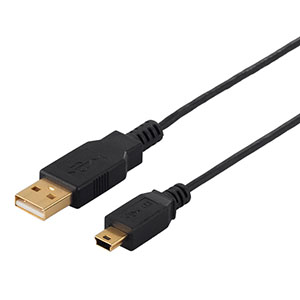 バッファロー BUFFALO USB2.0ケーブル (A to miniB) スリムタイプ 1.5m ブラック BSUAMNSM215BK