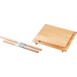 ナガノ産業 ナガノ産業 木製麺台 麺棒付 中60×80×7.5cm