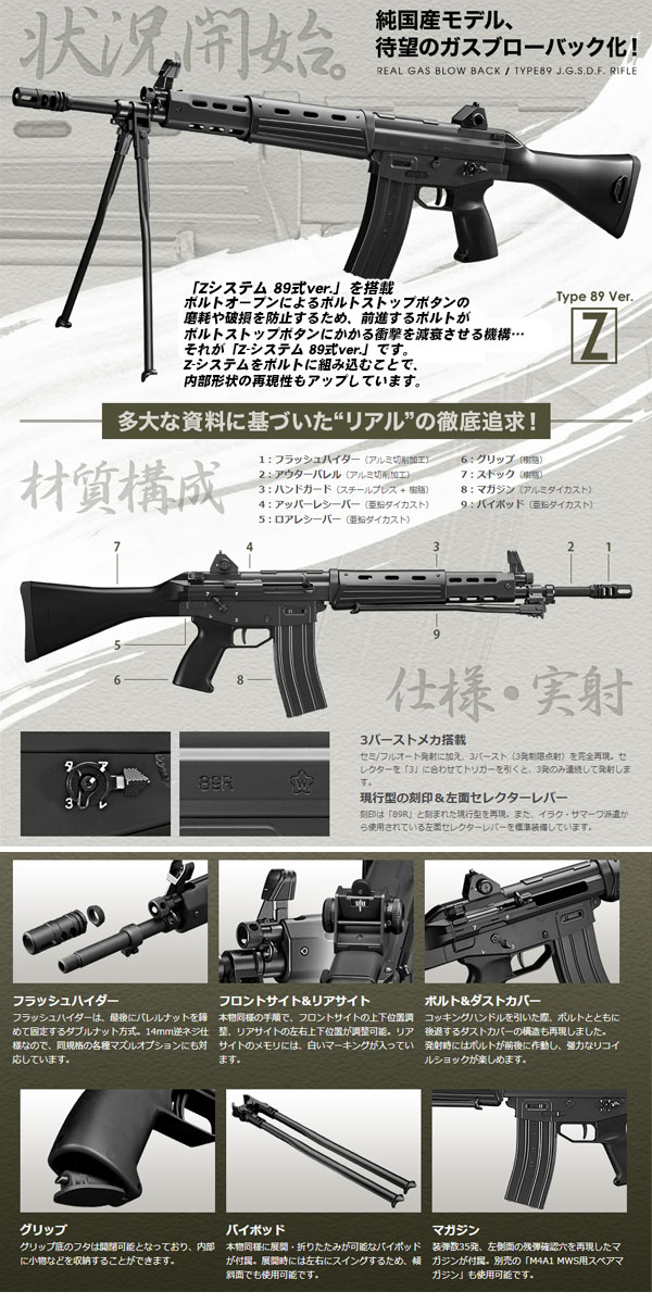 【専用】89式5.56mm小銃　固定銃床型　ガスブローバック　東京マルイ　箱付き