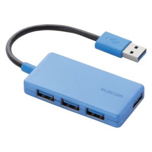 エレコム ELECOM エレコム ELECOM 4ポート USB3.0ハブ(コンパクトタイプ) ブルー U3H-A416BBU