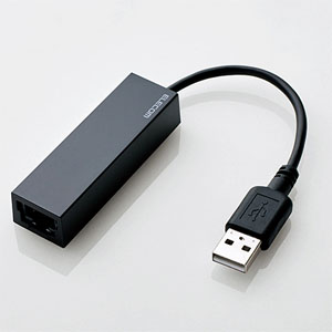 エレコム ELECOM 有線LANアダプタ/USB2.0/Type-A/ブラック EDC-FUA2-B