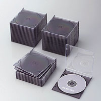 エレコム ELECOM エレコム CCD-JSCS50CBK CD/DVDスリムプラケース 1枚収納 50パック クリアブラック