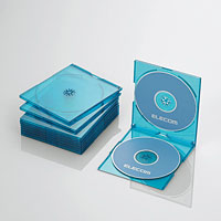 エレコム(ELECOM) CD/DVDスリムプラケース/2枚収納/10パック/クリアブルー CCD-JSCSW10CBU