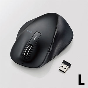 エレコム ELECOM エレコム M-XGL10DBBK マウス ワイヤレス 無線 5ボタン 握りの極み Lサイズ ブラック