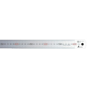 シンワ測定 SHINWA シンワ測定 13412 直尺 シルバー 60cm 上下段1mmピッチ 赤数字入 JIS