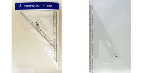  シンワ測定 SHINWA シンワ測定 75256 三角定規 アクリル製 24cm 2枚組