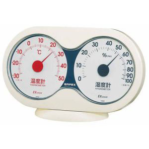 エンペックス EMPEX エンペックス TM-2781 温度 湿度計 アキュート 温度 湿度計 卓上用 オフホワイト×レッド