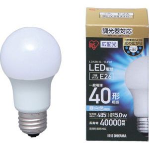 アイリスオーヤマ IRIS LED電球 調光 E26 広配光 40形相当 昼白色 LDA5N-G/D-4V2