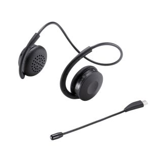 サンワサプライ SANWA SUPPLY サンワサプライ MM-BTSH63BK Bluetooth ヘッドセット 両耳 外付けマイク付き
