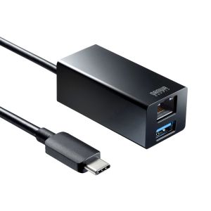 サンワサプライ SANWA SUPPLY サンワサプライ USB-3TCH33BK ギガビットLANアダプタ USB Type-Cハブ付き