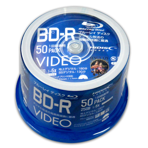 ハイディスク HI DISC ハイディスク VVVBR25JP50 BD-R 25GB 50枚 6倍速 ブルーレイディスク 磁気研究所