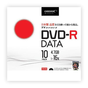 ハイディスク HI DISC ハイディスク TYDR47JNP10SC データ用DVD-R 4.7GB 10枚 16倍速 磁気研究所