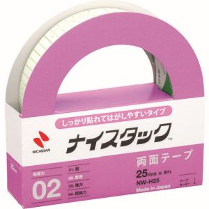 ニチバン Nichiban ニチバン NW-H25 両面テープ ナイスタックしっかり貼れて剥がしやすいタイプ 25mmX9m