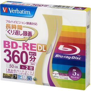Verbatim VBE260NP5V1(BD-RE DL・50GB 2倍速 5枚)
