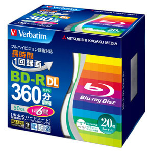 三菱 Verbatim バーベイタム バーベイタム VBR260RP20V2 BD-R DL 50GB 20枚 6倍速 ブルーレイディスク 三菱 Verbatim
